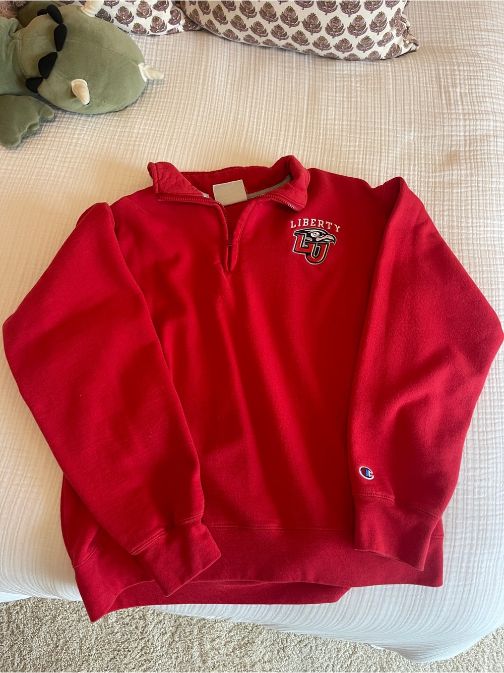 Champion Red Liberty University Quarter-Zip Pullover